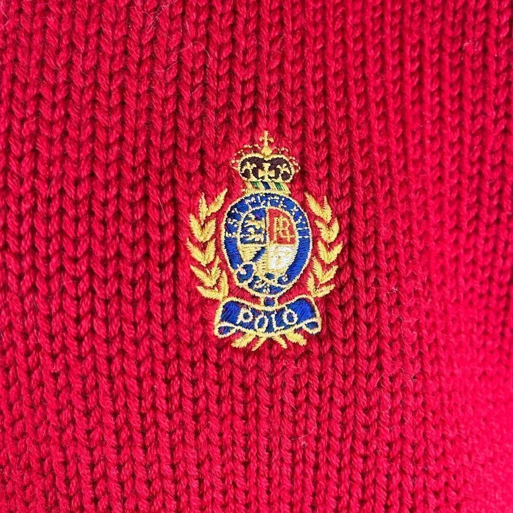 Vintage Polo by Ralph Lauren Red Wool Sweater Perfect Condition Size Large